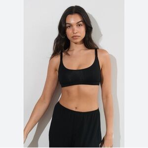 Vital black halter sports bra top